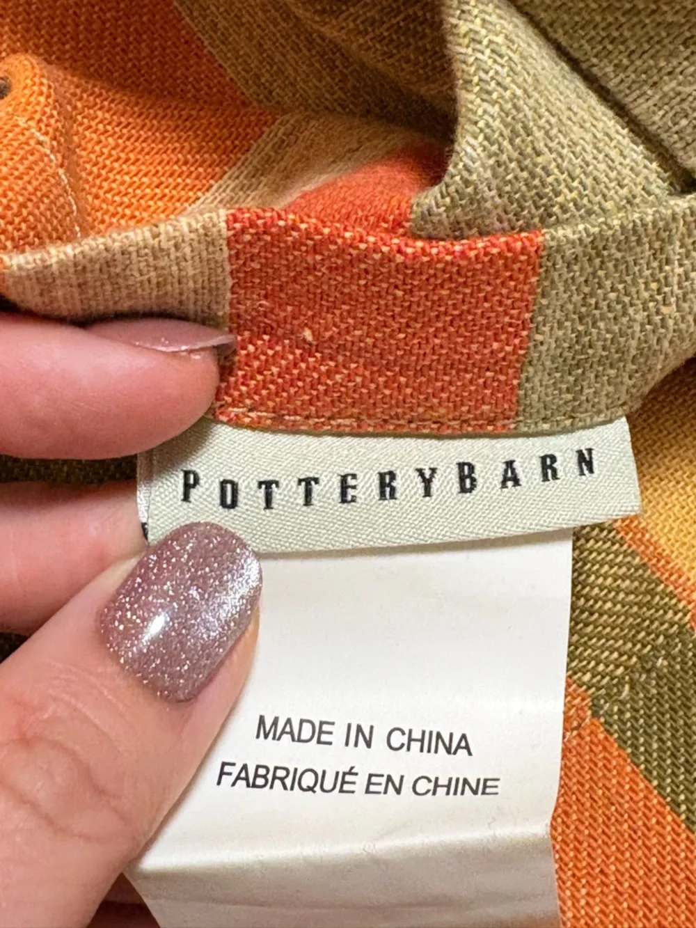 Pottery Barn Striped Standard Cotton Linen Blend Pillow Shams Set of 2